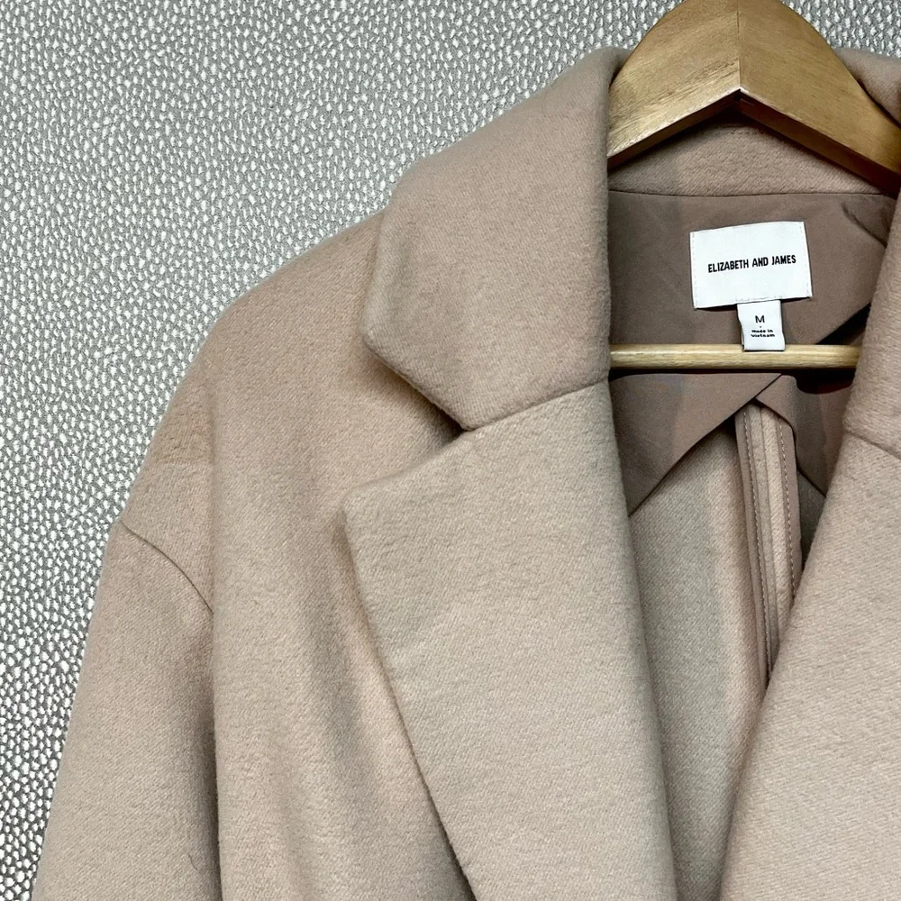 M Elizabeth And James Taupe Car Coat/Midi Heavyweight Trench